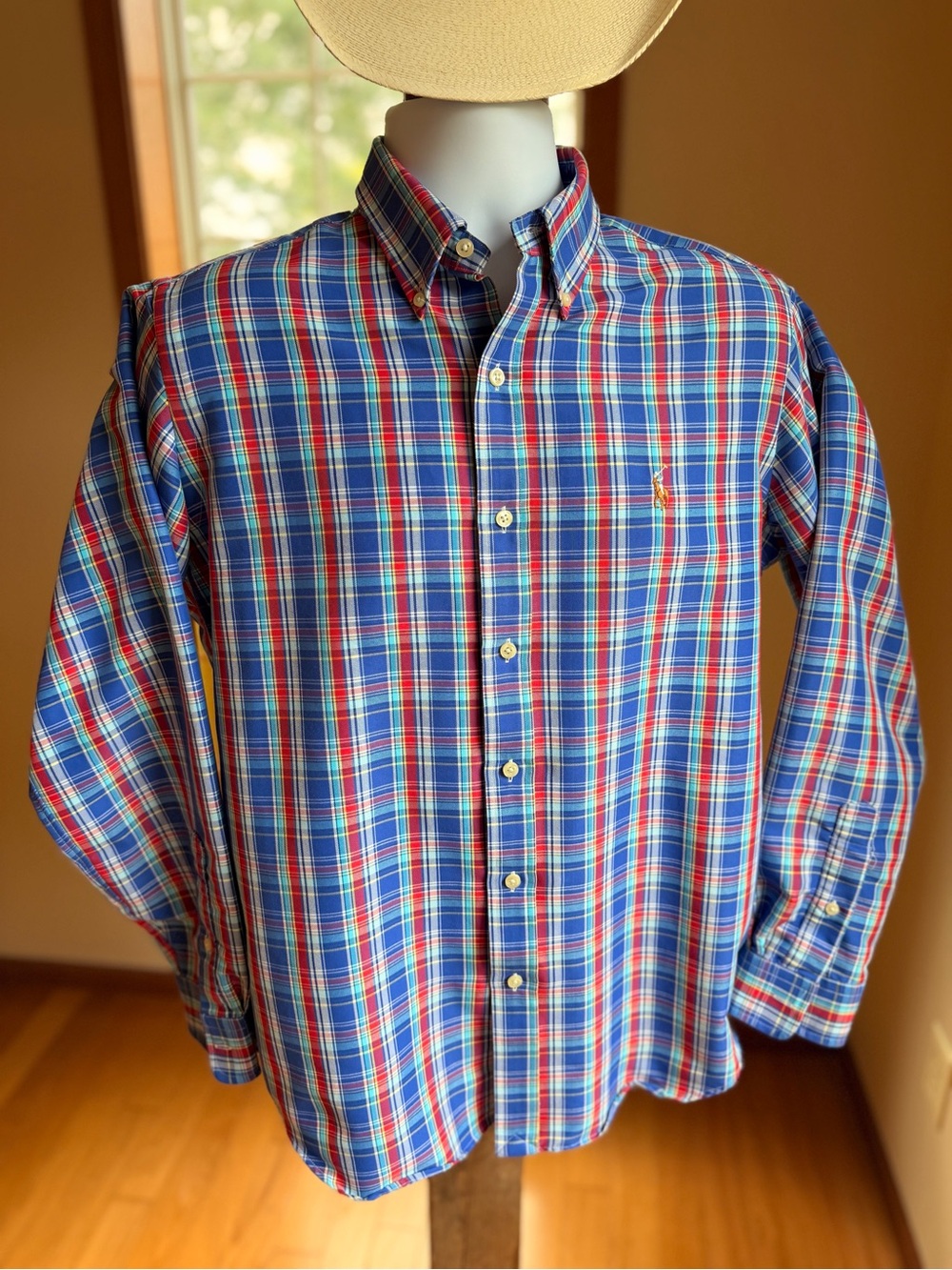Ralph Lauren Red and Blue Plaid Button-Down Shirt